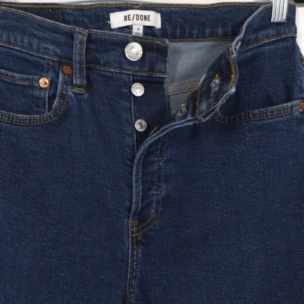 RE/DONE Women's Jeans 90s HIGH RISE ANKLE CROP Size 27 Button Fly 190-3WHRAC DRW
